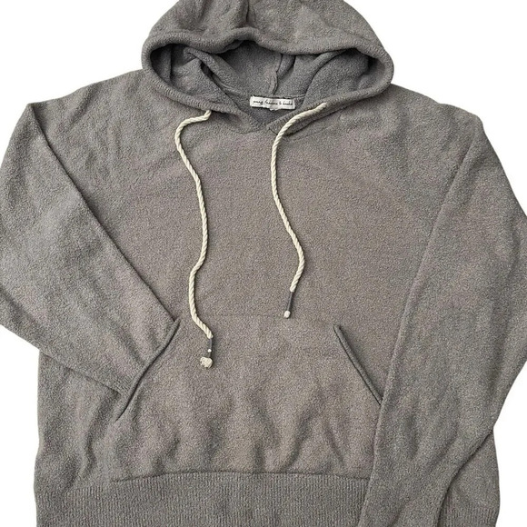 Young Fabulous & Broke Soft French Terry Hoodie Fuzzy Size M Gray Sweatshirt - Picture 4 of 7